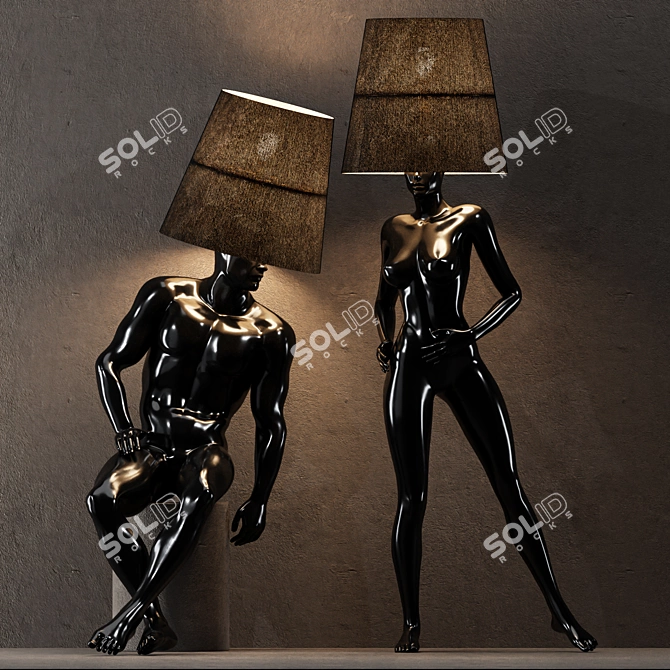 Modern Human Figure Floor Lamp 3D model image 4