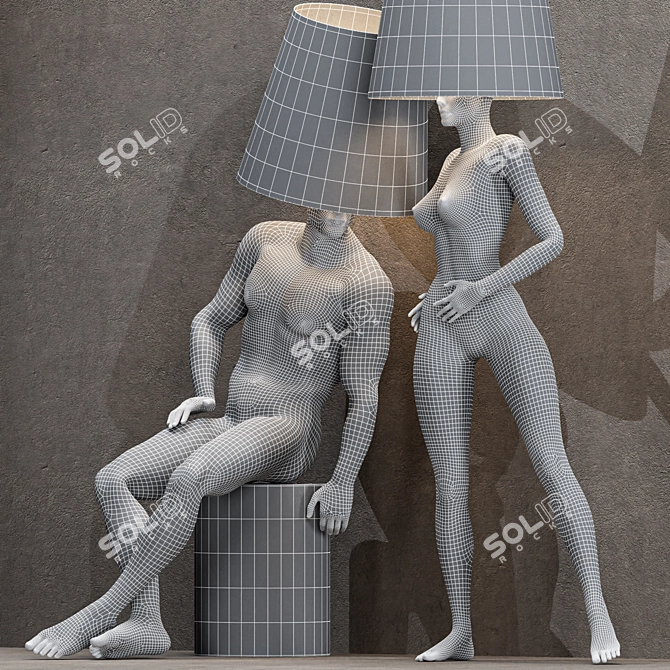 Modern Human Figure Floor Lamp 3D model image 6