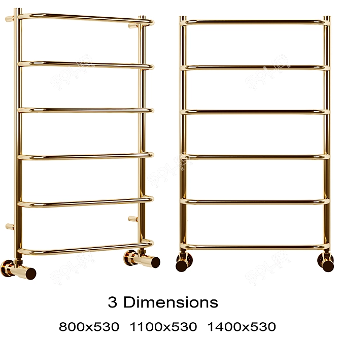 Luxury Gold Heated Towel Rack 3D model image 1