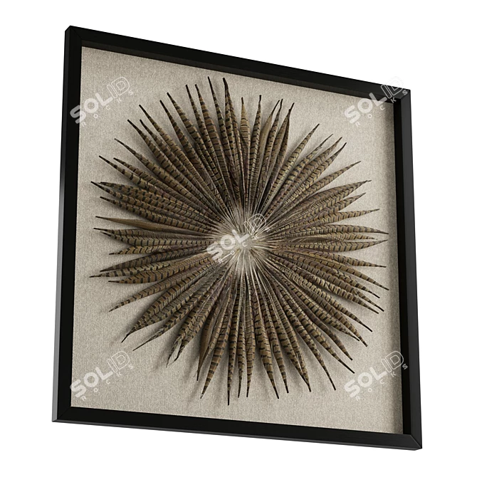 Pheasant Feather Starburst Shadow Box 3D model image 5