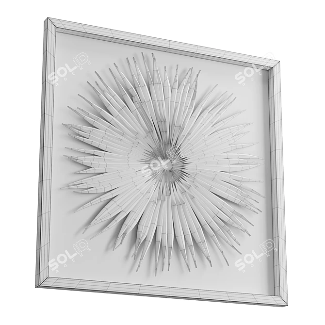 Pheasant Feather Starburst Shadow Box 3D model image 6