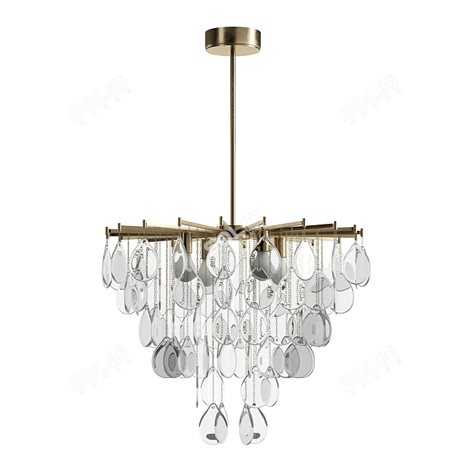 Elegant Seeded Glass Pendant Light 3D model image 1