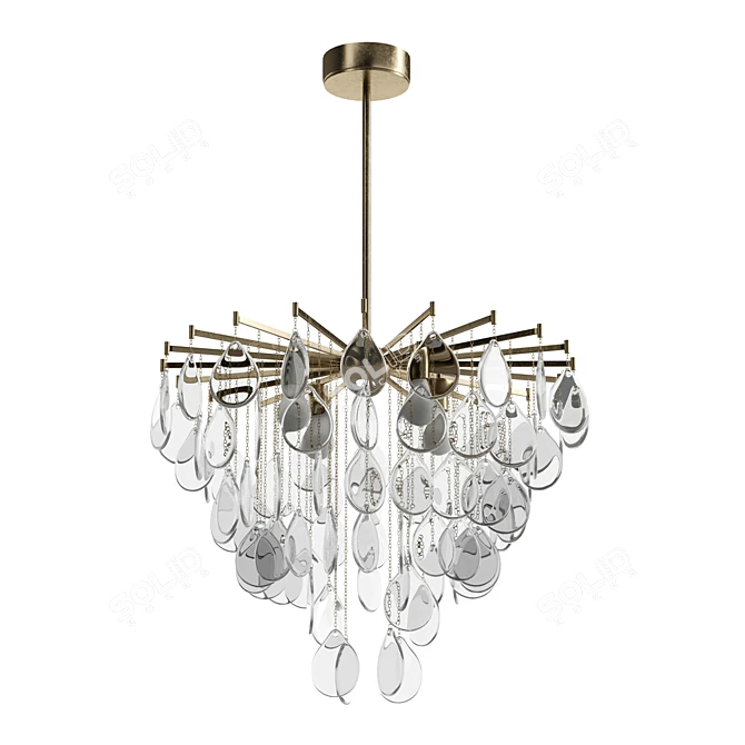 Elegant Seeded Glass Pendant Light 3D model image 2