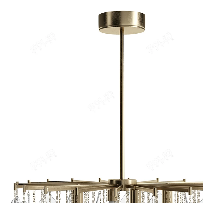 Elegant Seeded Glass Pendant Light 3D model image 4