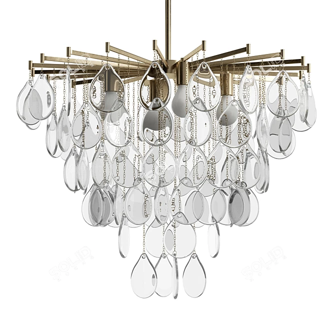 Elegant Seeded Glass Pendant Light 3D model image 5