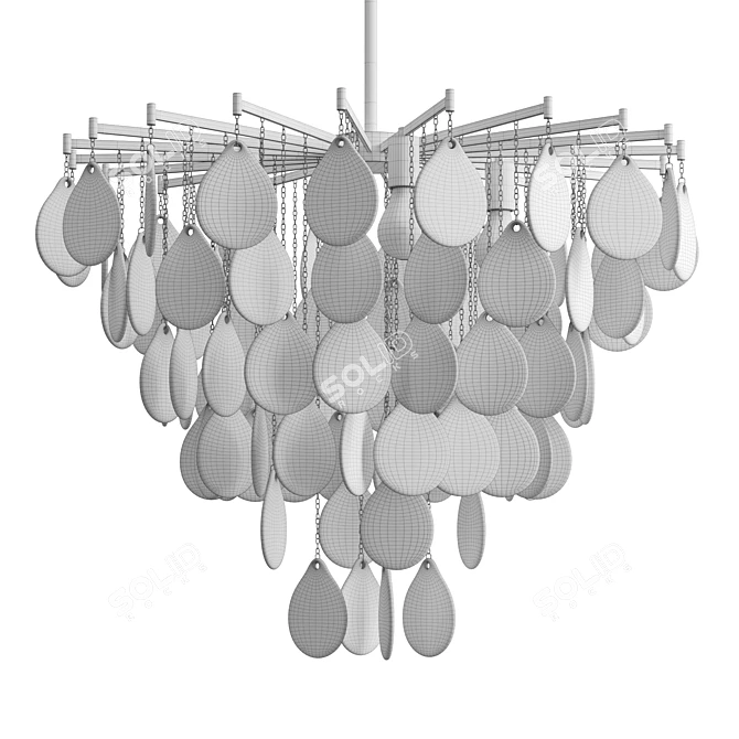 Elegant Seeded Glass Pendant Light 3D model image 6