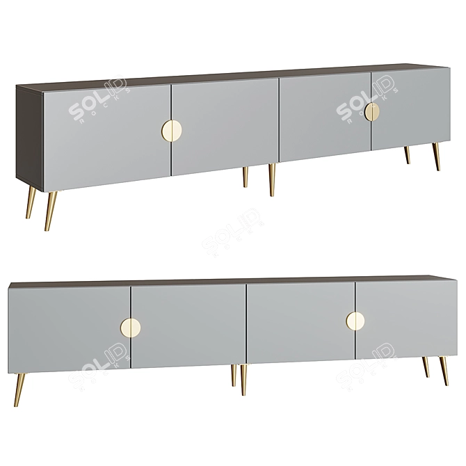 Sleek TV Stand TR135 3D model image 1