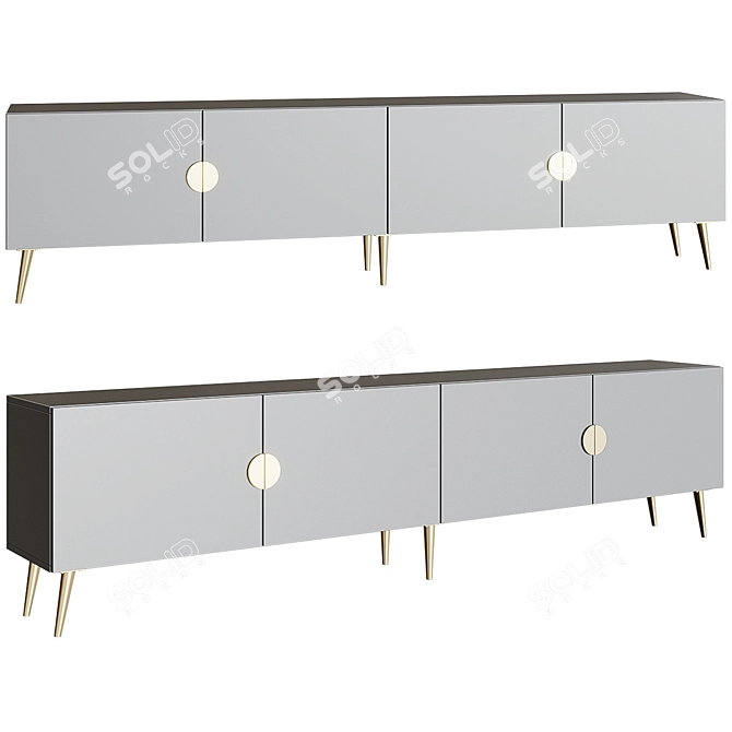 Sleek TV Stand TR135 3D model image 3