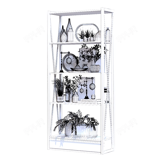 Modern Shelf Set for Decor 3D model image 6