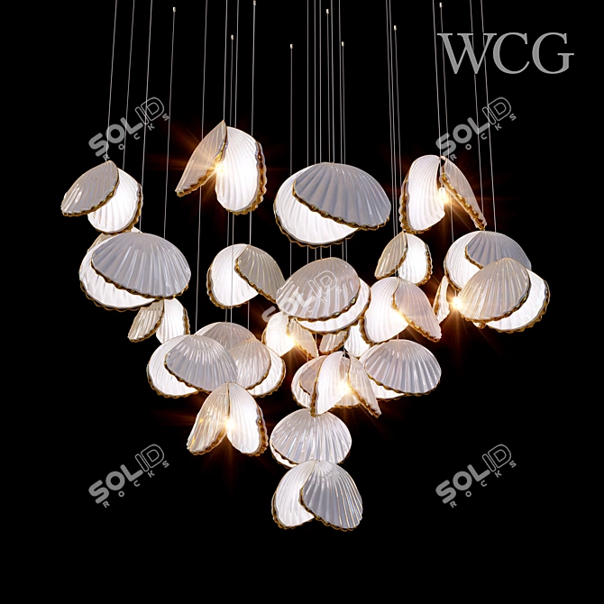 Mollusca Pendant Light Composition 3D model image 1