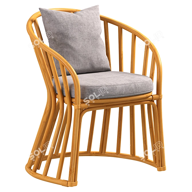 Raja Rattan Chair 3D Model 3D model image 1