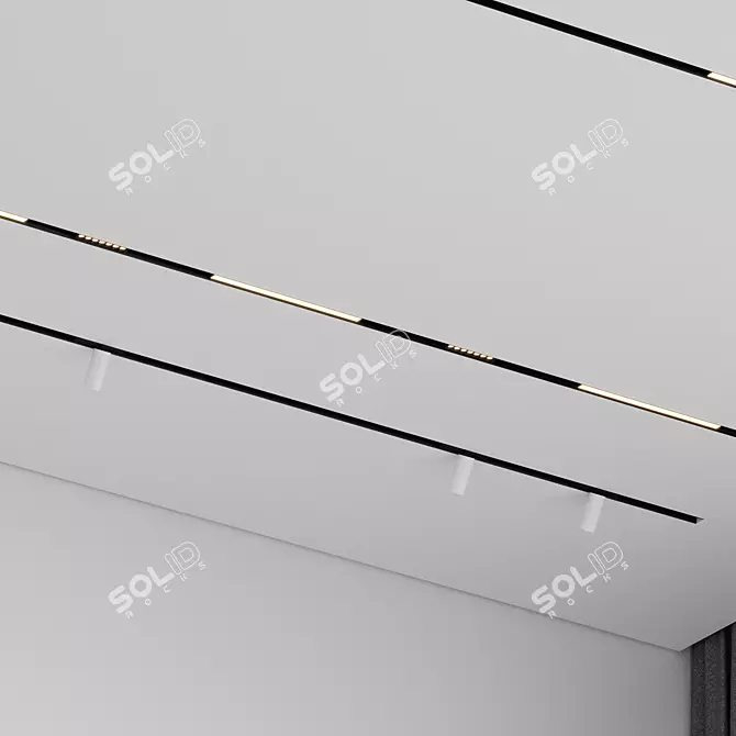 Shadow Seam Ceiling with Track Lights 3D model image 4