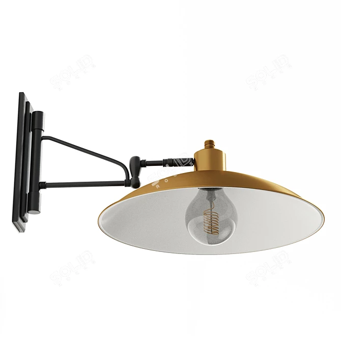  Adjustable Steel Vintage Sconce 3D model image 5