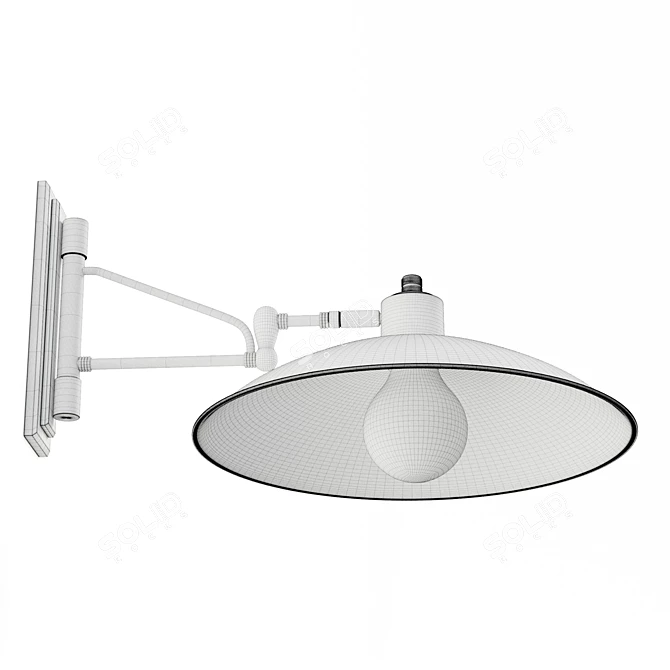  Adjustable Steel Vintage Sconce 3D model image 6