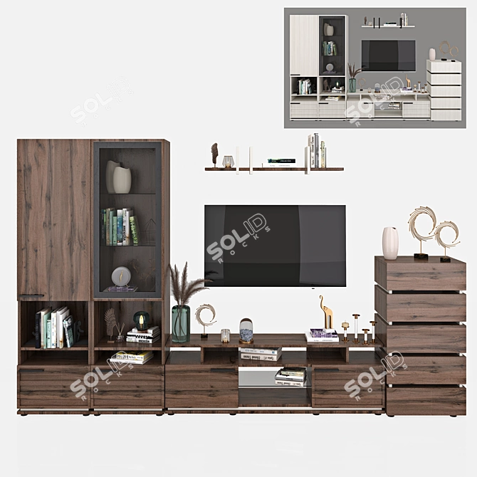 Ivet Living Room Wall Unit 3D model image 1