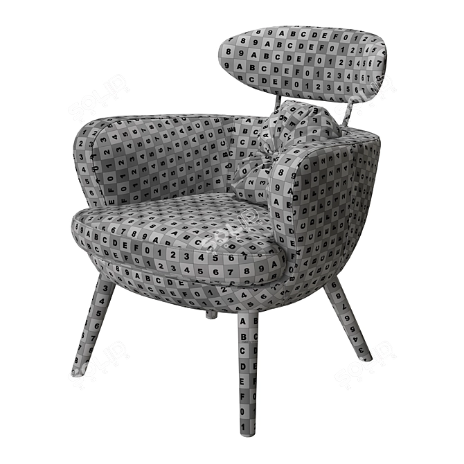 Luxury Leather Armchair in Cigar Vintage 3D model image 7