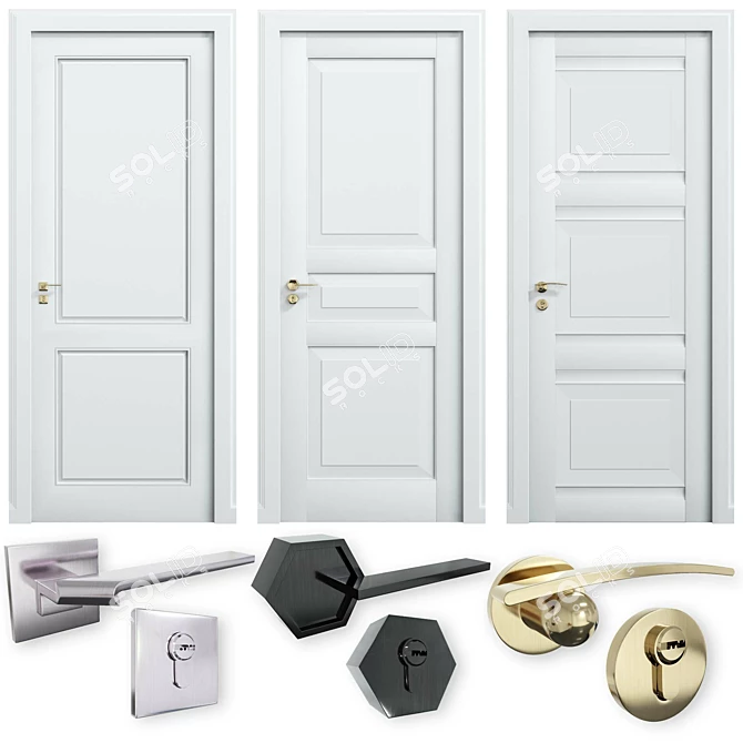 Brush Metal Doors & Handles 3D model image 5