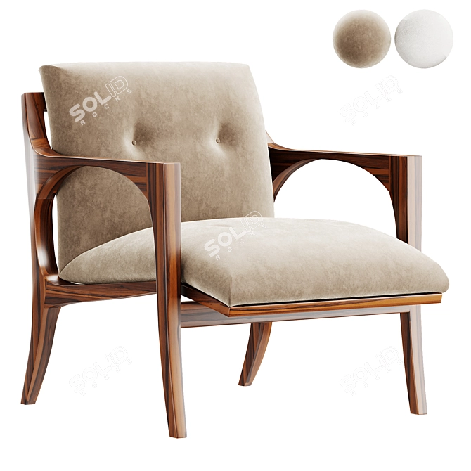 Modern Elegant SELVA Armchair 3D model image 1