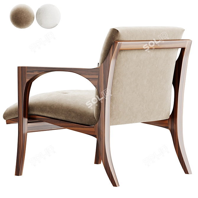 Modern Elegant SELVA Armchair 3D model image 3