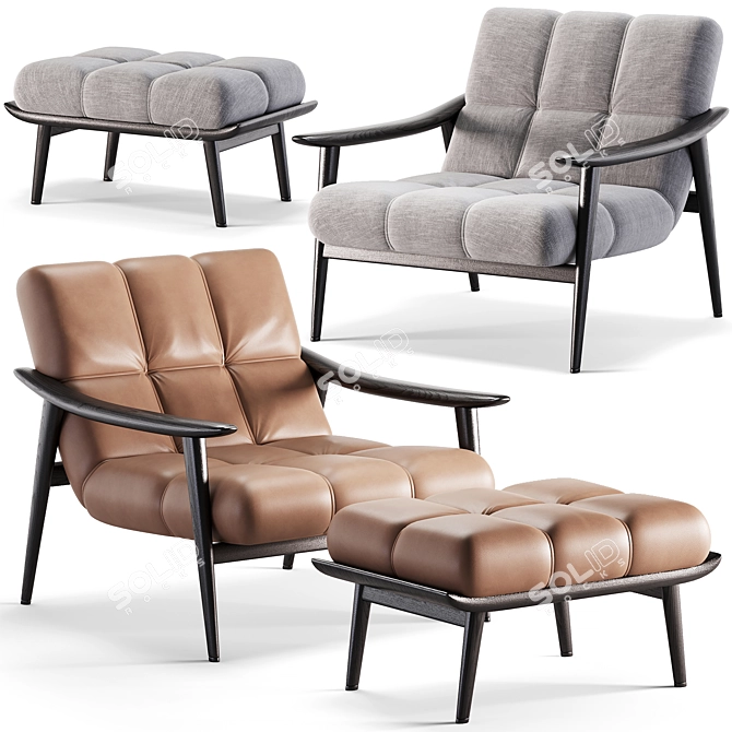 Modern Minotti Armchair 3D Model 3D model image 1