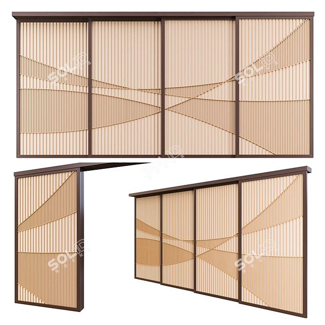  Modern Sliding Door Partition 3D model image 1