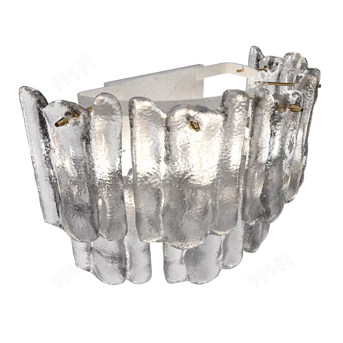 Soviet Vintage Crystal Ice Glass 3D model image 2