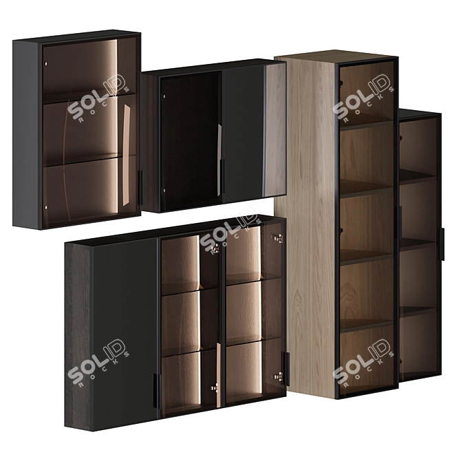 Strato Glass Doors Furniture Unit 3D model image 3