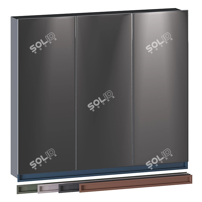 Sleek Recessed Furniture Units 3D model image 1