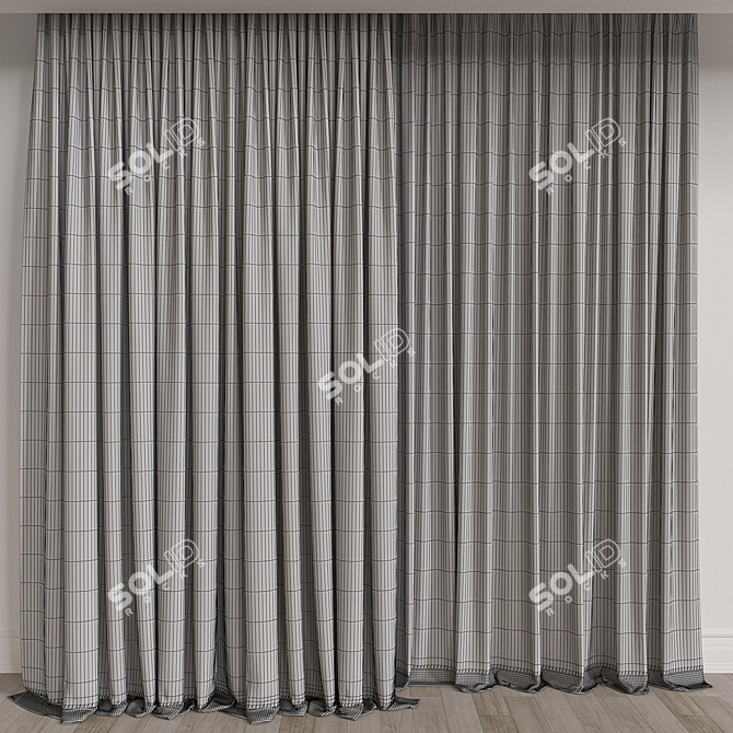 Versatile 3D Curtain Model Set 3D model image 3