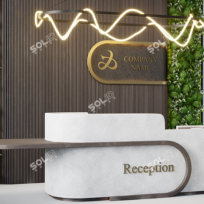 Modern Reception Desk 14 3D model image 2