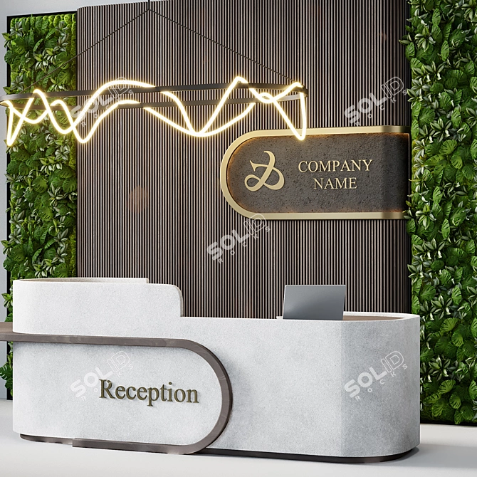 Modern Reception Desk 14 3D model image 3