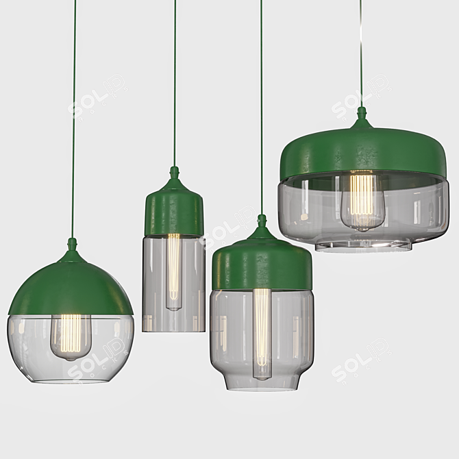 Nordic Glass Pendant LightgetModeling 3D 3D model image 5