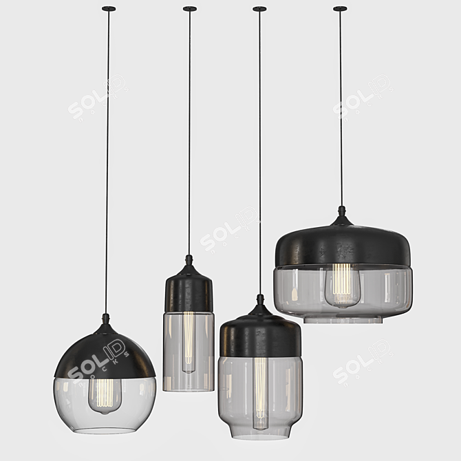 Nordic Glass Pendant LightgetModeling 3D 3D model image 6