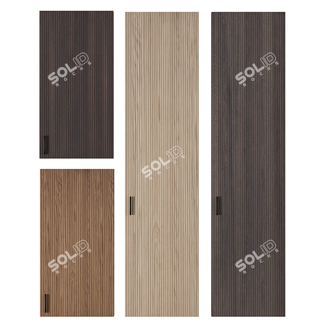 Modern Grate Bathroom Furniture Set 3D model image 2