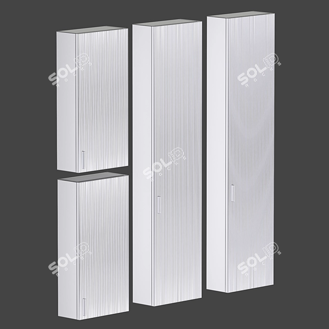 Modern Grate Bathroom Furniture Set 3D model image 5