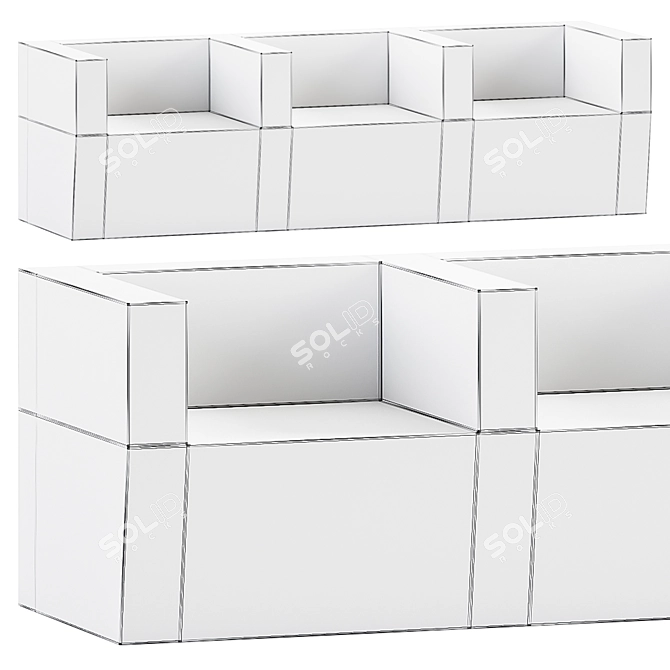 Cridea Pixel 2 Outdoor Sofa 3D model image 3