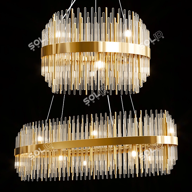 Elegant Metal Glass Lamp Collection 3D model image 1