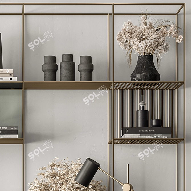 Luxury Black Gold Desk Set 3D model image 3