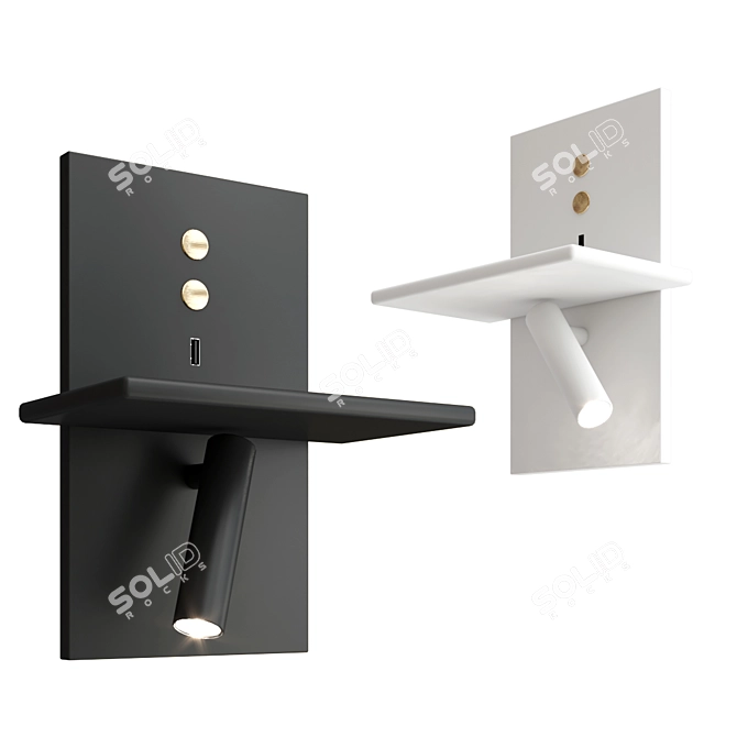 Francisc Black Wall Lamp 2.2W LED 3D model image 1