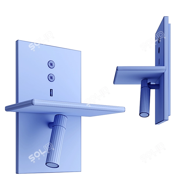 Francisc Black Wall Lamp 2.2W LED 3D model image 2