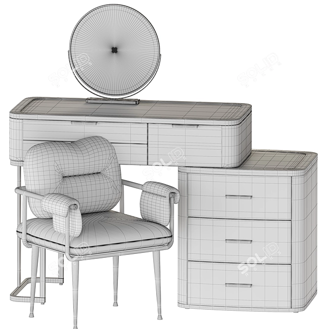 Elegant Modern Vanity Set 3D model image 6