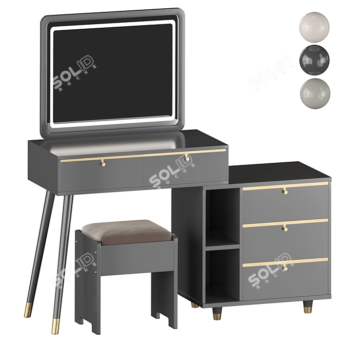 Elegant MCKENNA Vanity Set 3D model image 1