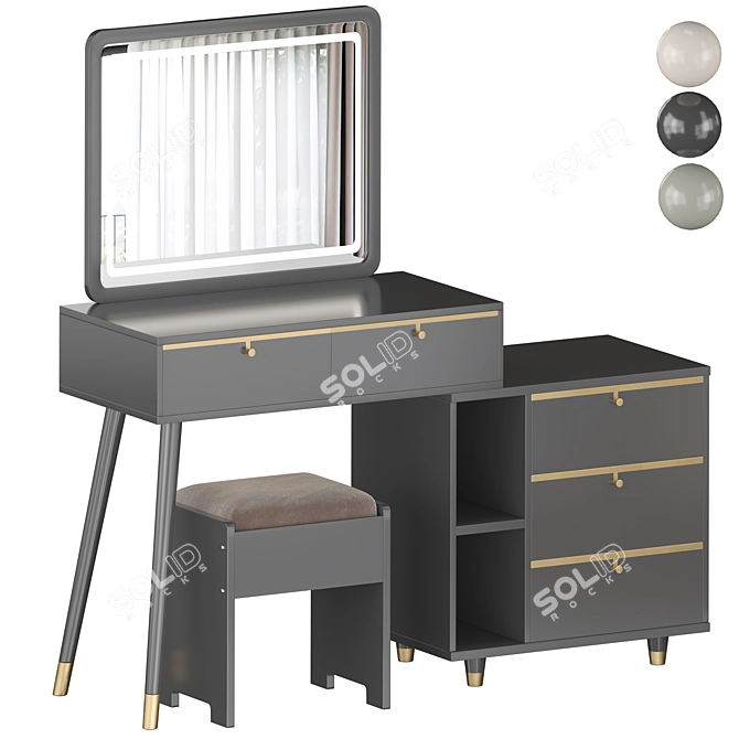 Elegant MCKENNA Vanity Set 3D model image 6