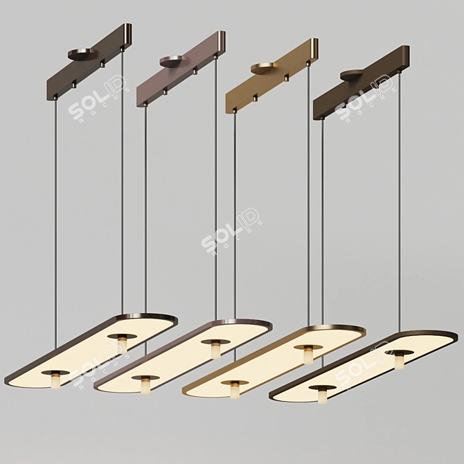 Linear LED Suspension Light - Luminescent Glow 3D model image 3