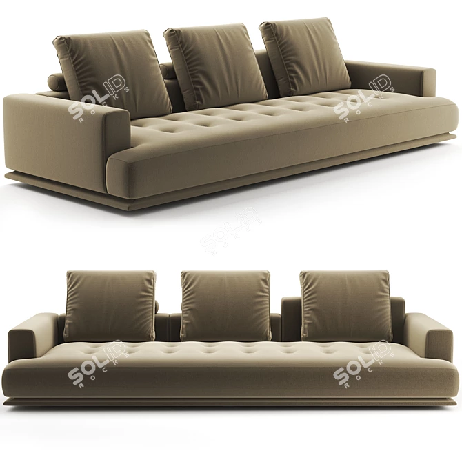 Contemporary Zanotta SHIKI Sofa 3D model image 1