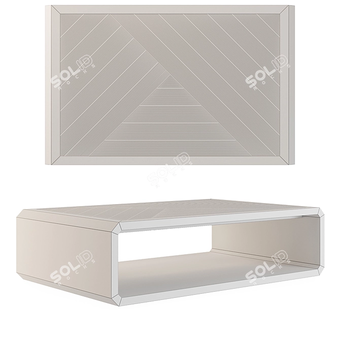 Elegant Ash Wood Coffee Table 3D model image 3