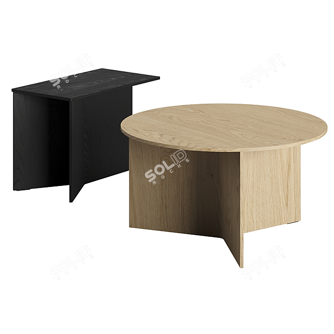 Origami-inspired Geometric Wood Table 3D model image 1