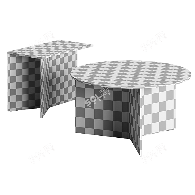 Origami-inspired Geometric Wood Table 3D model image 3