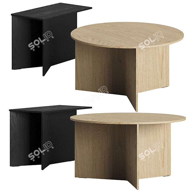Origami-inspired Geometric Wood Table 3D model image 4