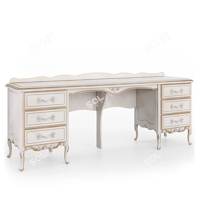 Handmade Double Desk Romano Home 3D model image 2